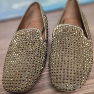 Kurt Geiger Gold Studded Loafers